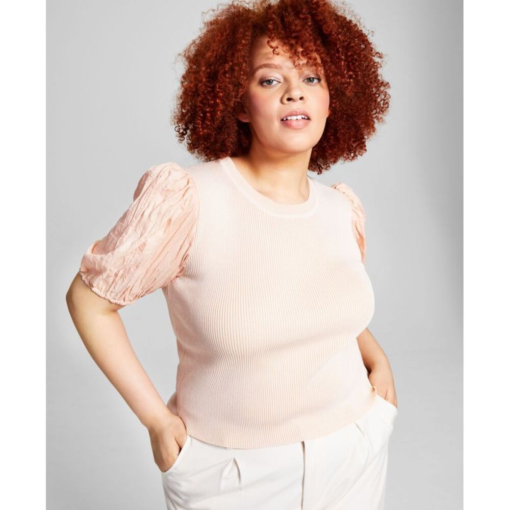 And Now This Trendy Plus Size Puff-Sleeve Top
